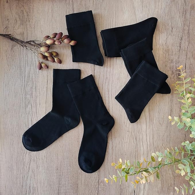 Kids Thin Rayon Bamboo School Crew Socks Uniform Dress Boys/Girls Soft Youth Socks 6 Pairs