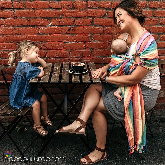 Hip Baby Wrap Ring Sling Baby Carrier for Infants and Toddlers - Beautiful, 100% Soft Cotton Baby Wraps Carrier for Babies 8-35 lbs - Perfect Baby Shower Gifts Moms and Dads - Nursing Cover (River)