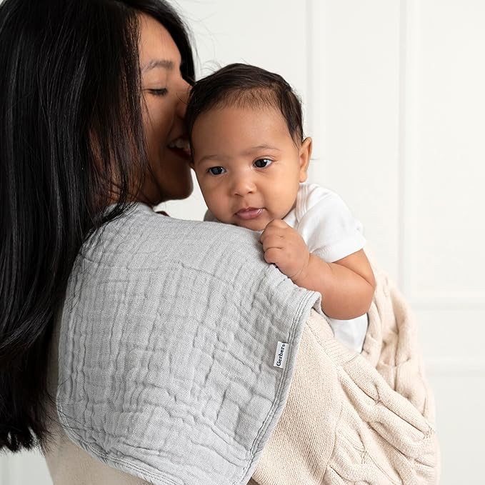 Gerber Baby Unisex Muslin Burp Cloths 5-Pack, Multi Stars, Large Size 20" x 10"