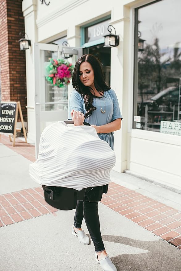 Copper Pearl Multi-Use Cover: Car Seat Covers, Nursing Cover, and Stroller Cover for Sun - Stretchy Fabric, All-Season Use, Stylish Designs, Easy Access for Moms - Everest