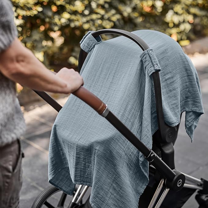 Car Seat Cover Baby - Organic Cotton - Carseat Covers Baby - Carseat Cover - Car Seat Canopy - Carseat Canopy - 100% Muslin Cotton, 43" x 32" (Tradewinds)