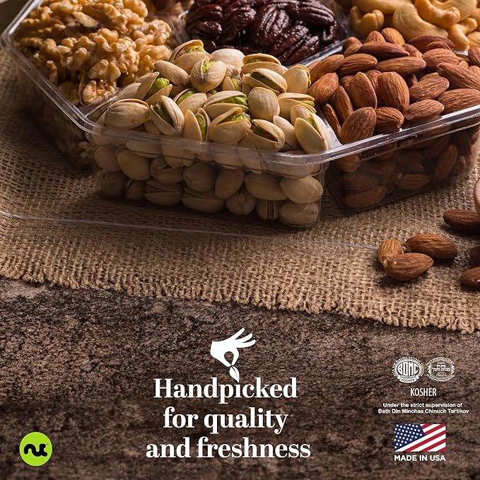 NUT CRAVINGS Gourmet Collection - Sympathy Condolence, Nuts Gift Basket with Sympathy Ribbon + Greeting Card (7 Assortments) Food Platter, Healthy Snack Care Package, Food Assortments