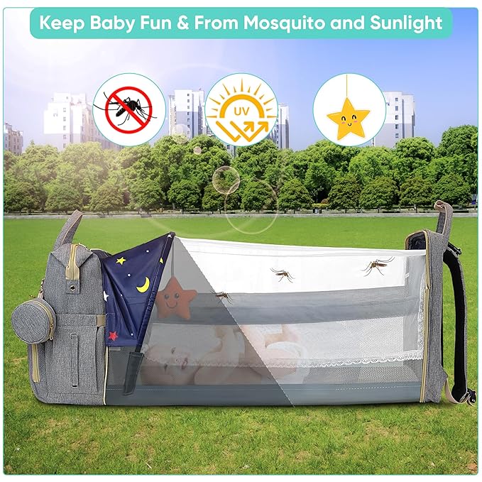 Diaper Bag Backpack for Mom and Dad, Large Capacity Baby Travel Bag with USB Charging Port, Waterproof Foldable Baby Bag for Boys and Girls, Stylish Maternity Backpack for Travel & Hospital,Grey