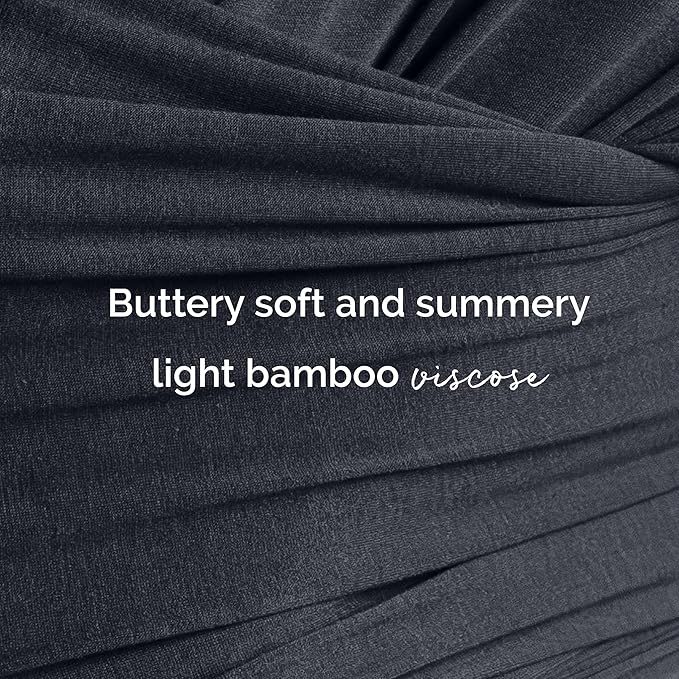 Boba Baby Wrap Carrier – Original Baby Sling Carrier for Newborns (7–35 lbs), Soft, Secure, Hands-Free & Ergonomic, Ideal for Comfortable Bonding, New Parents (Serenity Charcoal)