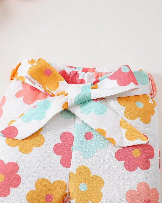 Renotemy Newborn Baby Girl Clothes Outfits Infant Romper Ruffle Floral Pants Cute Toddler Baby Girl Clothes Set