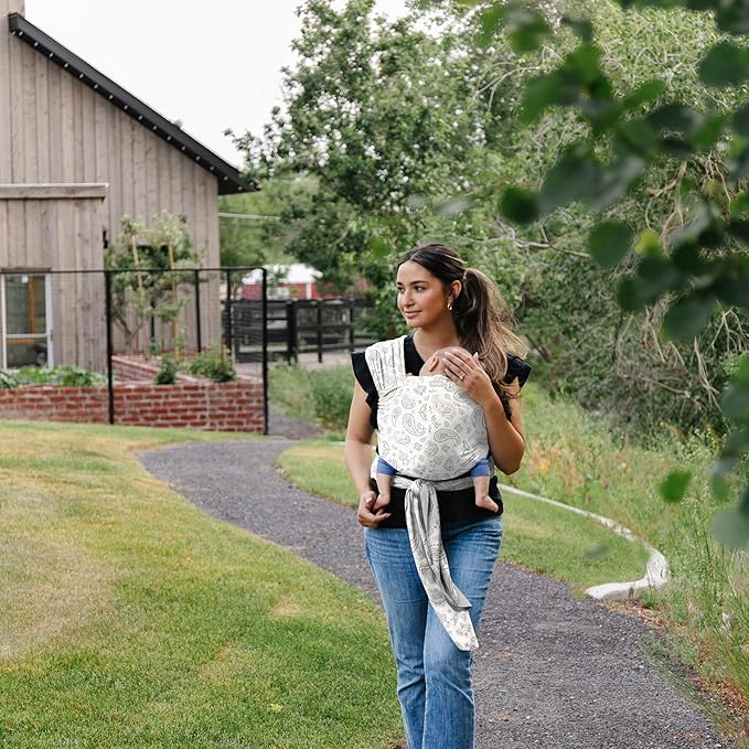 Moby Baby Wrap Carrier Classic for Newborns to Toddlers (8-33lbs), Infant Sling Carrier, Lightweight & Hands Free Design, Adjustable for All Body Types (Bandana)