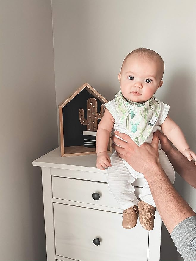 Copper Pearl 4 Pack Soft Cotton Baby Bibs for Drooling and Teething, Absorbent Drool Bibs for Baby Girl and Boy, Adjustable to Fit Newborns to Toddlers, Tons of Styles (Cusco)