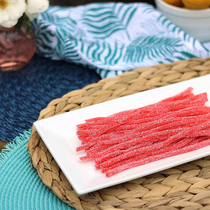 Sour Punch Straws, Sweet & Sour Strawberry Fruit Flavor, Chewy Candy, 4.5oz Tray (12 Pack)