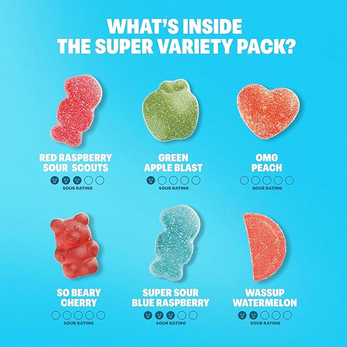 Shameless Snacks - Healthy Low Calorie Snacks, Low Carb Keto Gummies (Gluten Free Candy) - 6 Pack Super Variety Pack