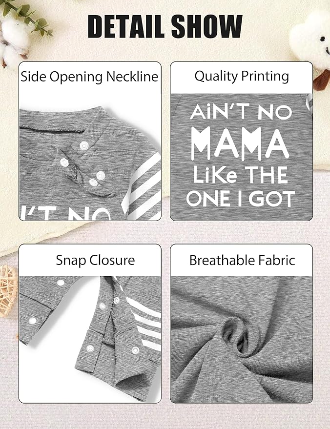 Baby Boy Clothes Infant Mamas Print Romper Stripe Sleeve Outfits Fall Winter Baby Clothing Jumpsuit