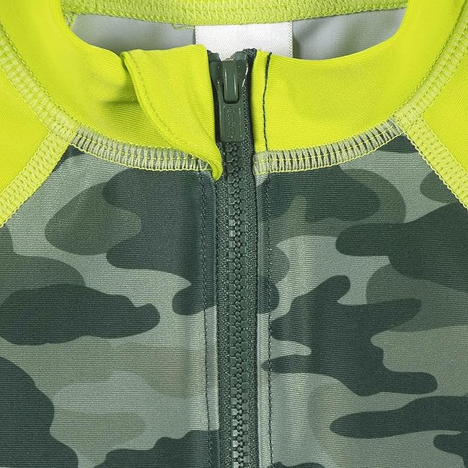 Gerber Boys' Toddler Long Sleeve One Piece Sun Protection Rashguard Swimsuit