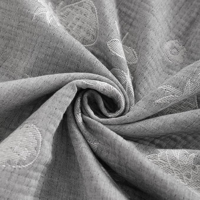 NTBAY 3 Layer Toddler Blanket, Muslin Cotton Jacquard Bed Blankets, Lightweight Thermal Baby Blanket, Super Soft and Warm Crib Blanket for All Seasons, Decoration Gift, 30"x40", Grey Pineapple