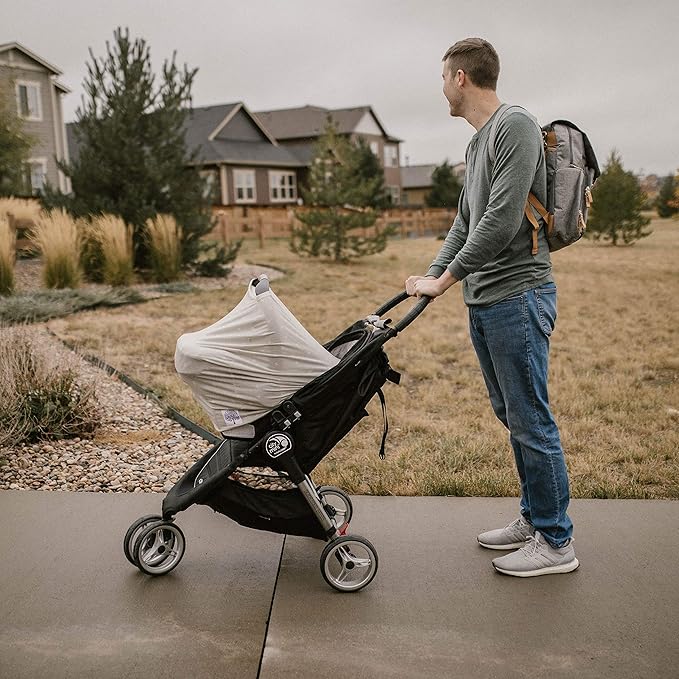 Parker Baby 4 in 1 Car Seat Cover for Girls and Boys - Stretchy Carseat Canopy, Nursing Cover, Grocery Cart Cover, High Chair Cover - "Desert"