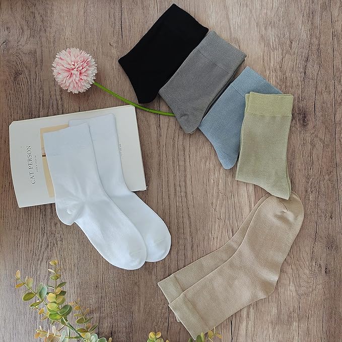 Kids Thin Rayon Bamboo School Crew Socks Uniform Dress Boys/Girls Soft Youth Socks 6 Pairs