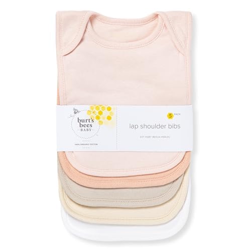 Burt's Bees Baby Organic Baby Bibs – 100% Cotton Newborn Infant Bibs for Baby Boys & Girls