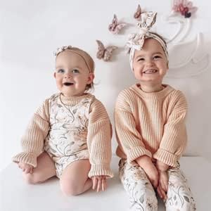 FYBITBO Baby Girl Boy Sweater Knit Oversized Pullover Sweatshirt Romper Onesie Warm Fall Winter Clothes Outfit Newborn