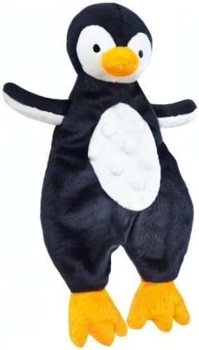 Baby Black Penguin Soft Stuffed Animal Security Blanket, Plush Penguin Character Lovey Blanket, Baby Shower/Nursery Gift, Newborn Infant Toddler Snuggle Blankie for Boys Girls, 10 Inches