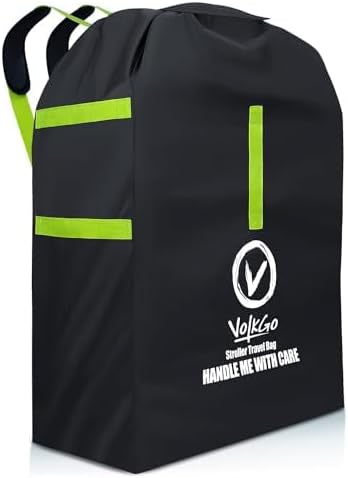 V VOLKGO Stroller Bag for Airplane, Large Cover for Airtravel, Jogger & Umbrella Stroller Cover for Travel - Fits Most Sizes, Gate Check Bag, Heavy Duty Durable Infant carrier covers for Air Travel