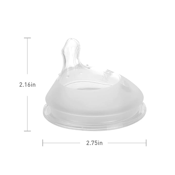 Haakaa Generation 3. Silicone Baby Bottle Nipples, Orthodontic, Anti-Colic, Wide Neck, 100% Medical Grade Silicone, Fit All Haakaa Baby Bottles, 2 PK (Size L (2-Pieces))