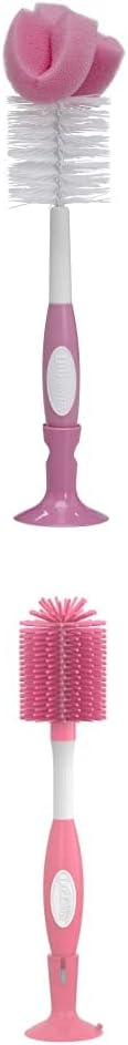 Dr. Brown's Baby Bottle and Nipple Brush Soft Touch and Sponge Brush, Pink Variety Pack, 2 Count