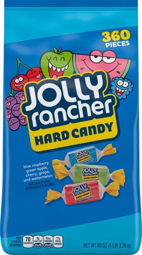 JOLLY RANCHER Assorted Fruit Flavored, Hard Candy Bulk Bag, 5 lb (360 Pieces) (Pack of 2)
