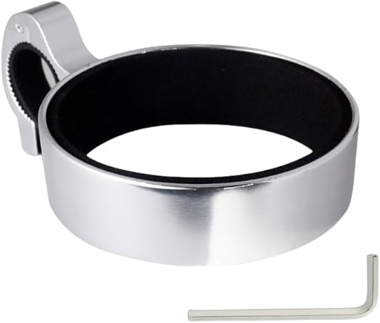 Premium Aluminium Bike Handlebar Cup Holder - Secure, Stylish, and Versatile, Baby Strollers Available (A Cup Holder-Silver)