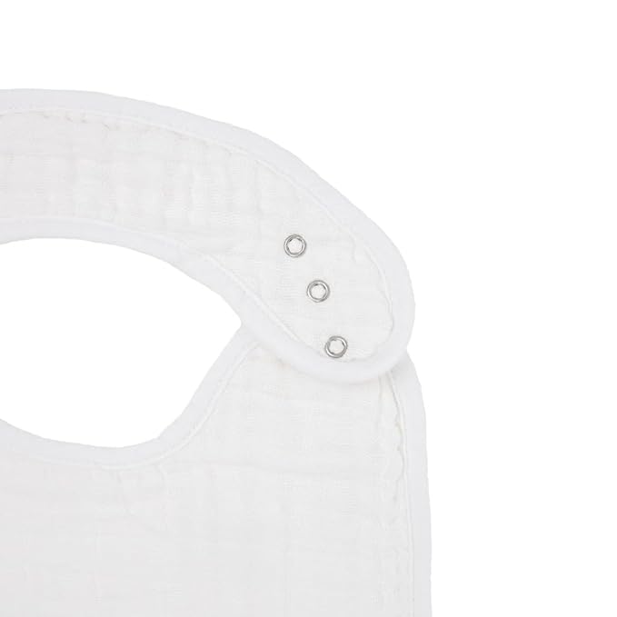 Little Unicorn Premium Classic Bib 3 pack | Adjustable as baby grows | Soft fabric on skin | Great for first time eaters (White)