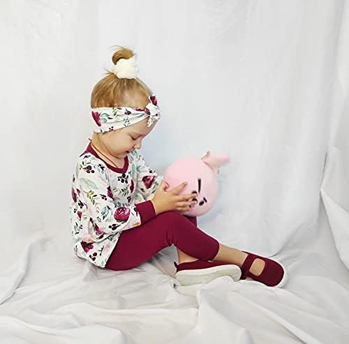 3PCS Baby Girl Clothes Ruffle Floral Shirt Tops Pants Headband Outfit Sets