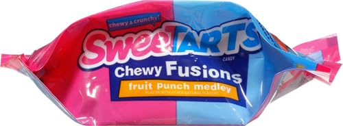 SweeTARTS Chewy Fusions Candy, Fruit Punch Medley, 9 Ounce (Pack of 2)