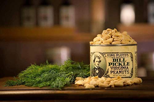 King Floyd's Dill Pickle Virginia Peanuts: 10 oz, Salted Dill Flavored Peanuts, #1 Seller, Resealable Lid, Snack at your own risk, Once you start its difficult not to finish the whole tin.