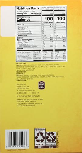 Snyder's of Hanover Pretzels, Minis and Sticks 100 Calorie Packs, 20 Ct Variety Pack (Pack of 2)