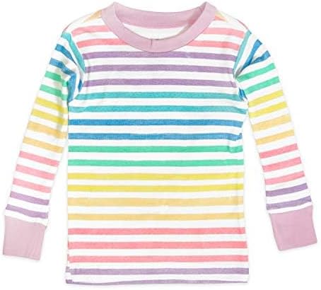 HonestBaby baby-girls 2-piece Pajamas Sleepwear Pjs 100% Organic Cotton for Baby, Toddler, Kids, Girl