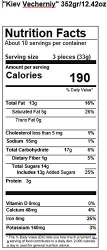 Roshen Kiev Vecherniy Chocolate Candy with Chopped and Hazelnuts Coating, Premium Gift Box 12.42oz/352 grams