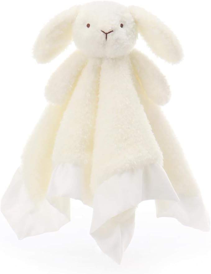 Apricot Lamb Stuffed Animals Soft Security Blanket White Bunny Rabbit Infant Nursery Character Blanket Luxury Snuggler Plush(White Bunny, 14 Inches)