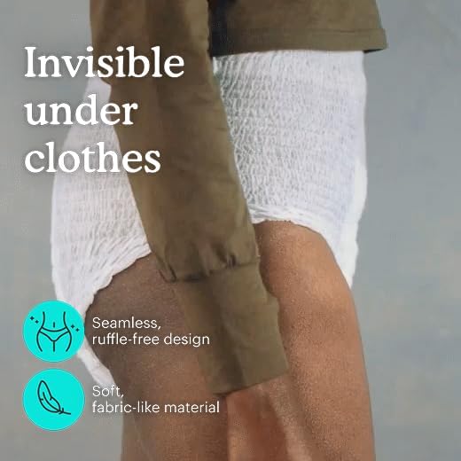 Because Overnight Absorbency Pull Ups - Adult Disposable Incontinence Underwear, Extra Absorbent Nighttime Briefs for Men and Women, White, Large, 20 Count