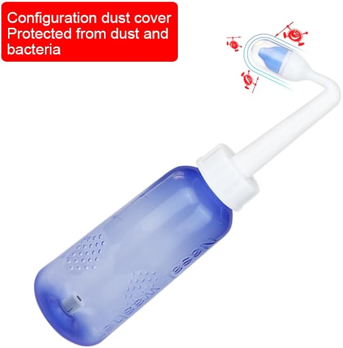 Nasal Irrigation System-300ml 10oz Nasal Wash Bottle Sinus Rinse Bpa-Free for Adult & Kid with 20 Nasal Wash Salt Packets