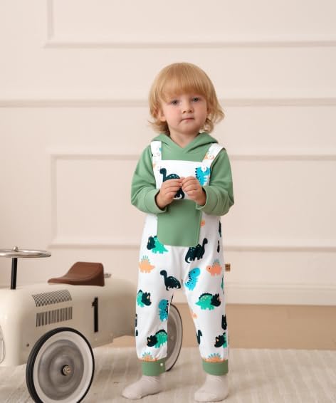 NZRVAWS Baby Boy Clothes Newborn Outfits Infant Romper Fall Winter Hoodie Pocket Pants Overalls Set NB-18M