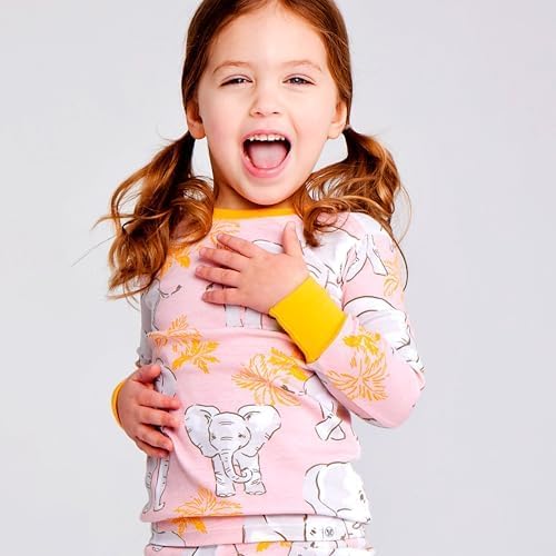 HonestBaby baby-girls 2-piece Pajamas Sleepwear Pjs 100% Organic Cotton for Baby, Toddler, Kids, Girl