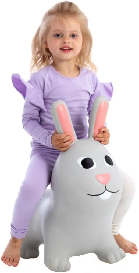 GERARDO'S Jumpy Toddler Bouncer - Animal Bouncy Bunny for Kids - Ride On Bouncy Animals for Toddlers 1-3 - Inflatable Hopper Toys for 1 + Year Old Girl or Boy - Indoor and Outdoor Birthday Gifts