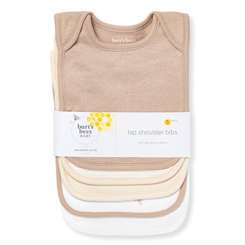 Burt's Bees Baby Organic Baby Bibs – 100% Cotton Newborn Infant Bibs for Baby Boys & Girls