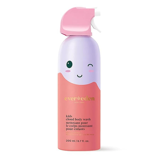 Evereden Kids Cloud Body Wash (6.7 fl. oz., Coconut Splash): Creamy Nourishing Cloud-Like Texture Toddler Body Wash - Gentle Hydrating Body Wash for Kids with Delicate Skin