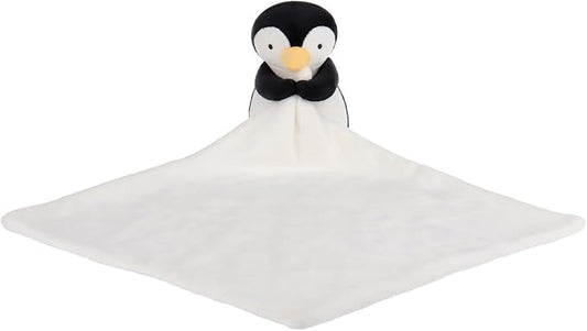 Apricot Lamb Stuffed Animals Security Blanket Black Penguin Infant Nursery Character Blanket Luxury Snuggler Plush(Black Penguin)