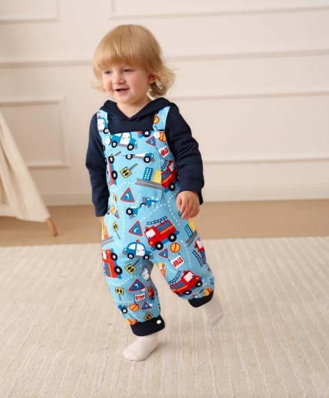 NZRVAWS Baby Boy Clothes Newborn Outfits Infant Romper Fall Winter Hoodie Pocket Pants Overalls Set NB-18M