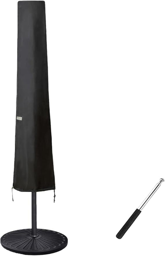 Patio Umbrella Covers for 10ft to 11ft Patio Umbrellas, Waterproof and Durable Market Parasol Ourdoor Umbrella Covers with Zipper and Rod