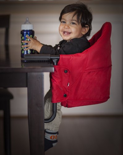 guzzie+Guss Perch Clip On Table Chair – Easy and Secure Setup for Travel (Including Restaurants, Picnics), at Home (Kitchen Islands, Dining Tables) with Machine Washable Fabric, Aqua