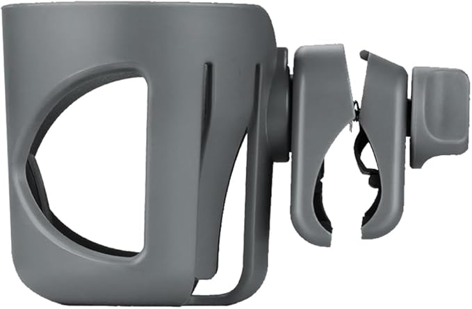 New Cup Holder Compatible with UPPAbaby Cup Holder (for Vista, Cruz and Minu). A Solid Super Secure Fit. 360 Degrees Rotatable. Anti-Shake Spill Resistant. (Gray)