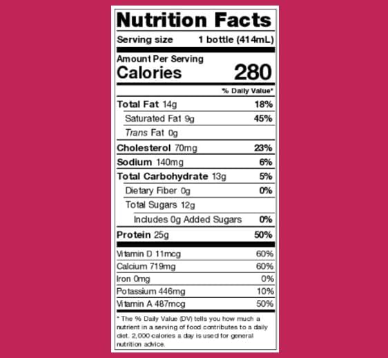 Darigold FIT High Protein Whole Ultra-Filtered Milk - Lactose Free, 25g Protein, 40% Less Sugar - 14oz Bottles, 12 Pack (Whole Milk)