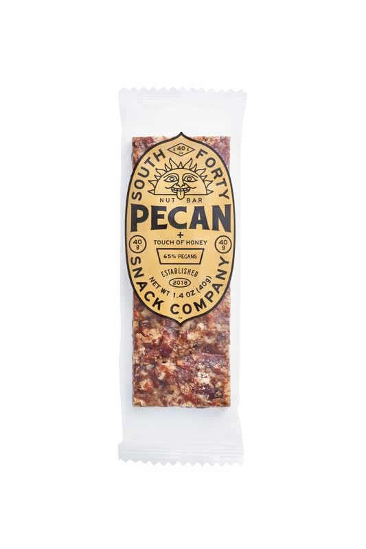 South 40 Snacks Crunchy Pecan Bar, Just 4 Ingredients, Touch of Honey (40g Bar, Pack of 12)
