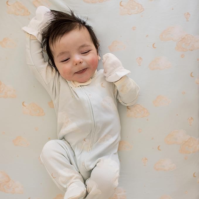 Burt's Bees Baby Baby Girls Pajamas, Zip Front Non-Slip Footed Sleeper Pjs, 100% Organic Cotton