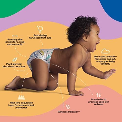 Hello Bello Premium Baby Diapers Size 2 I 30 Count of Disposable, Extra-Absorbent, Hypoallergenic Diapers with Snug and Comfort Fit I Sleepy Sloth (Pack of 4)
